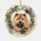 Show Christmas Wreath Feestelijke Pup Keramisch Ornament (Voorkant)