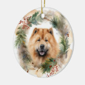 Show Christmas Wreath Feestelijke Pup Keramisch Ornament (Links)