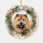 Show Christmas Wreath Feestelijke Pup Keramisch Ornament (Achterkant)