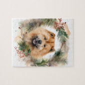 Show Christmas Wreath Feestelijke Pup Legpuzzel (Horizontaal)