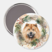 Show Christmas Wreath Feestelijke Pup Magneet (Voorkant / Achterkant)