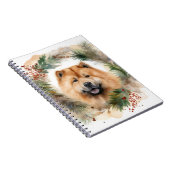 Show Christmas Wreath Feestelijke Pup Notitieboek (Rechterzijde)