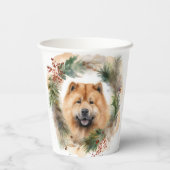 Show Christmas Wreath Feestelijke Pup Papieren Bekers (Achterkant)