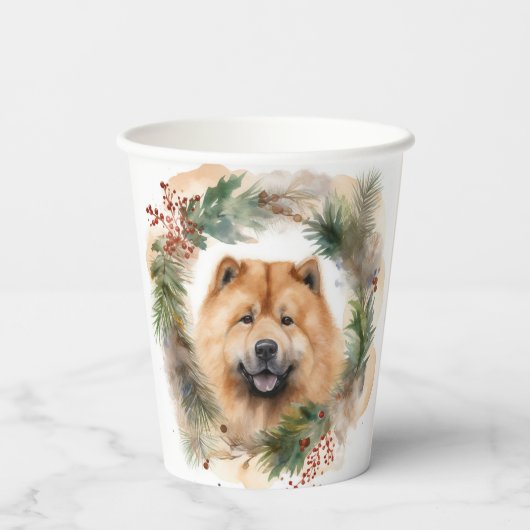 Show Christmas Wreath Feestelijke Pup Papieren Bekers (Achterkant)