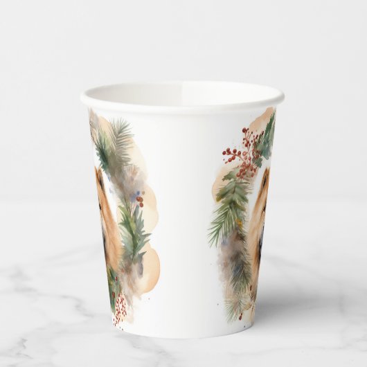 Show Christmas Wreath Feestelijke Pup Papieren Bekers (Links)