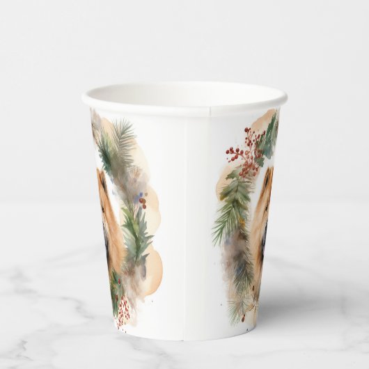 Show Christmas Wreath Feestelijke Pup Papieren Bekers (Rechts)