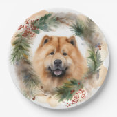 Show Christmas Wreath Feestelijke Pup Papieren Bordje (Voorkant)