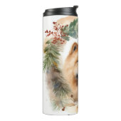 Show Christmas Wreath Feestelijke Pup Thermosbeker (Gedraaid links)