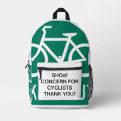 show concern for cyclists bedrukte rugzak (Voorkant)