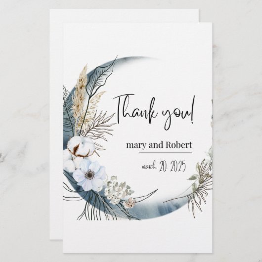 Show dankbaarheid en waardering met dank briefpapier (Voorkant / Achterkant)