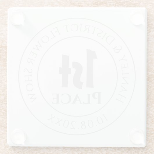 Show eerste prijs Trophy Prijs Glazen Onderzetter (Achterkant)