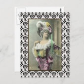 Show Girl Risque French Dancer Briefkaart (Voorkant / Achterkant)
