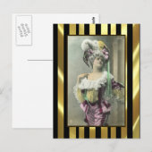 Show Girl Risque French Dancer Briefkaart (Voorkant / Achterkant)