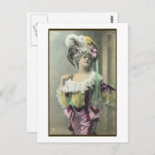 Show Girl Risque French Dancer Briefkaart (Voorkant / Achterkant)