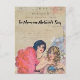 Show Girls Hotel France Flowers Feathers Briefkaart