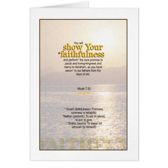 Show Gods trouw - Micah 7:20 (Voorkant)