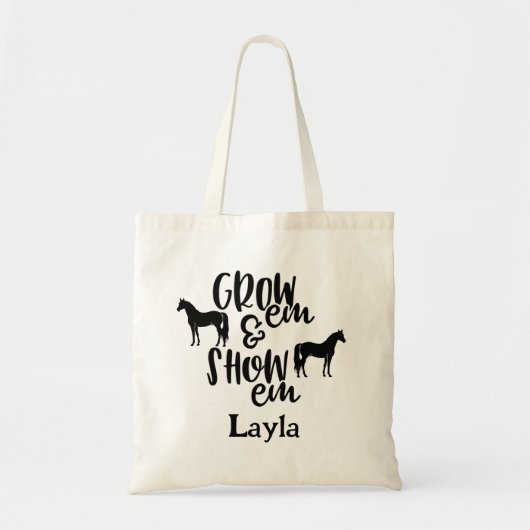 Show Horse Custom Name Tote Bag (Voorkant)