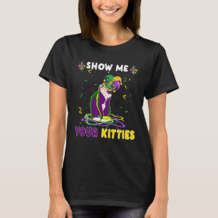 Show ik je Katten grappige Cute Cat Mask Mardi G T-shirt