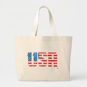 Show je Amerikaanse trots met deze gewaagde rode,  Grote Tote Bag