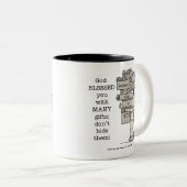 Show je cadeaus tweekleurige koffiemok (Voorkant rechts)