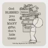 Show je cadeaus vierkante sticker (Voorkant)