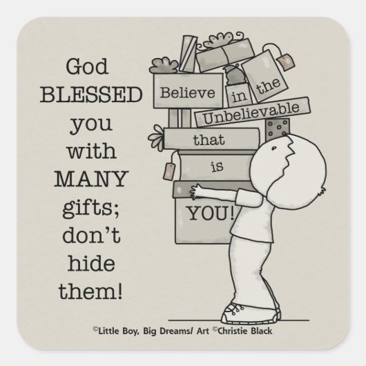 Show je cadeaus vierkante sticker (Voorkant)