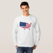 Show je patriottisme! Amerikaanse kaart en vlag T-shirt (Voorkant volledig)