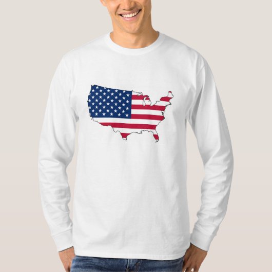 Show je patriottisme! Amerikaanse kaart en vlag T-shirt (Voorkant)