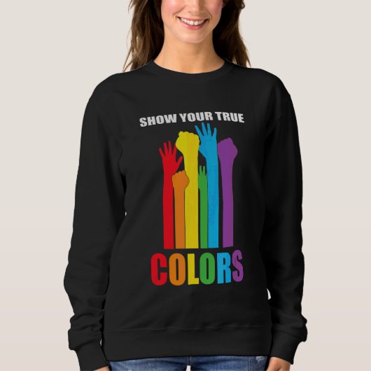 Show je ware kleuren Ik hou van LGBT Trui (Voorkant)