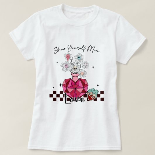 Show jezelf meer liefde happy valentijnsdag Menta T-shirt (Design voorkant)
