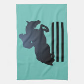 Show jumper die een obstakel kan wegnemen theedoek (Verticaal)