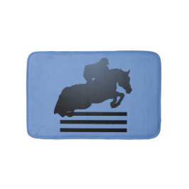 Show jumper die een obstakel opruimt. badmat