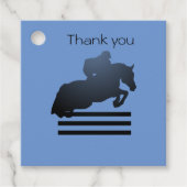 Show jumper die een obstakel opruimt. bedankjes labels (Voorkant)