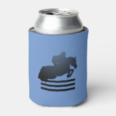 Show jumper die een obstakel opruimt. blikjeskoeler (Blikje Voorkant)