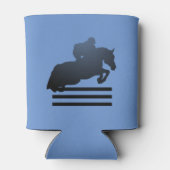 Show jumper die een obstakel opruimt. blikjeskoeler (Achterkant)