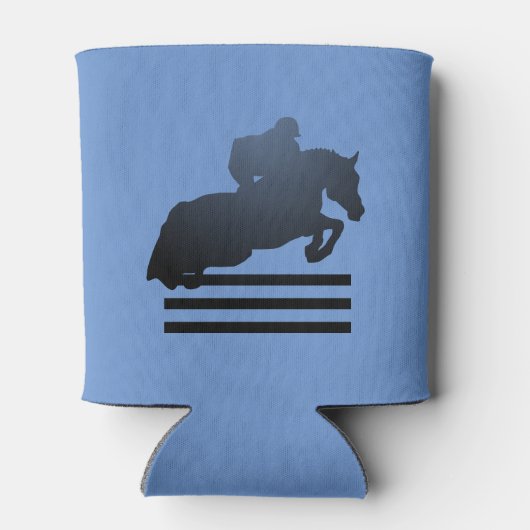 Show jumper die een obstakel opruimt. blikjeskoeler (Achterkant)