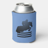 Show jumper die een obstakel opruimt. blikjeskoeler (Blikje Achterkant)