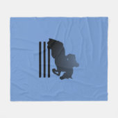 Show jumper die een obstakel opruimt. fleece deken (Voorkant (Horizontaal))