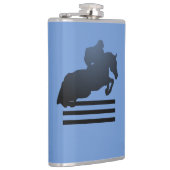 Show jumper die een obstakel opruimt. heupfles (Rechts)