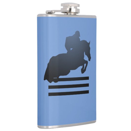 Show jumper die een obstakel opruimt. heupfles (Rechts)