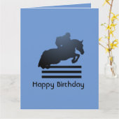 Show jumper die een obstakel opruimt. kaart (Gele Bloem)