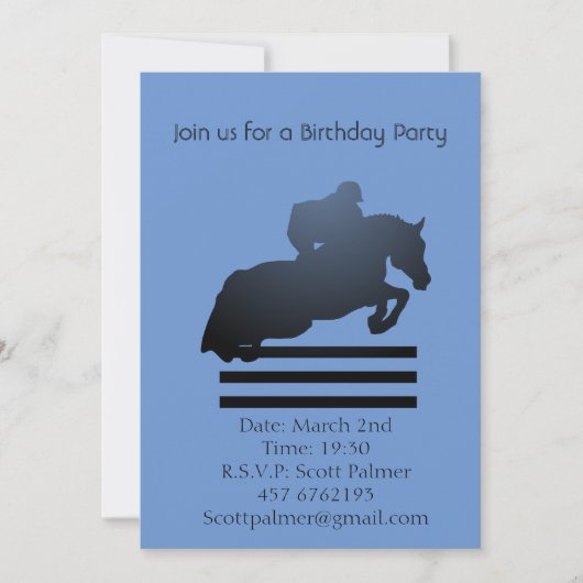 Show jumper die een obstakel opruimt. kaart (Voorkant)