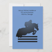 Show jumper die een obstakel opruimt. kaart (Achterkant)