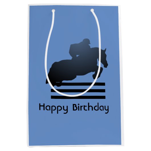 Show jumper die een obstakel opruimt. medium cadeauzakje (Voorkant)