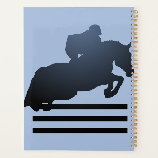 Show jumper die een obstakel opruimt. planner (Achterkant)