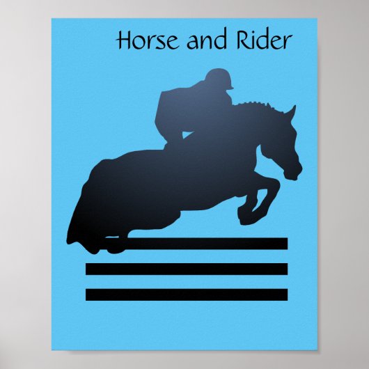 Show jumper die een obstakel opruimt. poster (Voorkant)