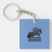 Show jumper die een obstakel opruimt. sleutelhanger (voorkant)