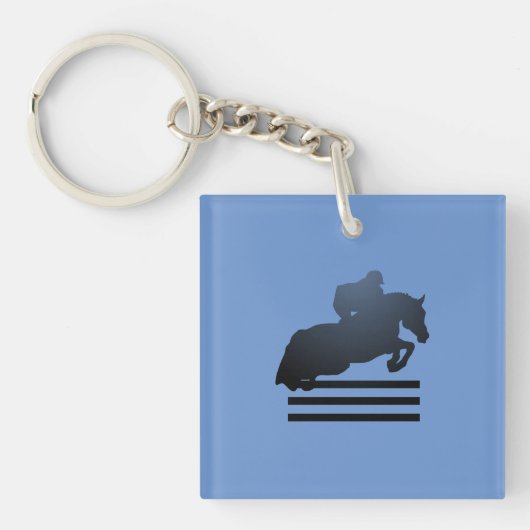 Show jumper die een obstakel opruimt. sleutelhanger (voorkant)