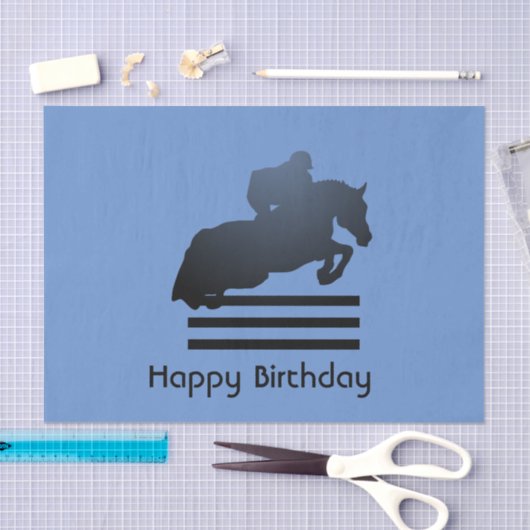 Show jumper die een obstakel opruimt. tissuepapier (Craft)