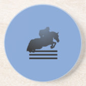 Show jumper die een obstakel opruimt. zandsteen onderzetter (Voorkant)